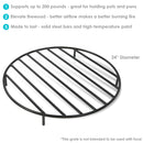 Sunnydaze Round Fire Pit Grate - Elevated Steel Wood Grate