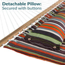 Sunnydaze 2-Person Quilted Fabric Double Hammock with Pillow