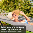 Sunnydaze 2-Person Quilted Fabric Double Hammock with Pillow