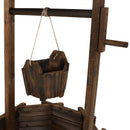 Sunnydaze Wooden Garden Wishing Well Planter Cover for Outside - 45" H