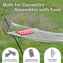 Sunnydaze Rope Hammock with 12' Steel Stand, Pad, and Pillow