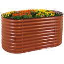 Sunnydaze Stackable Galvalume Steel Raised Garden Bed - Oval