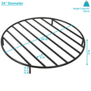 Sunnydaze Round Fire Pit Grate - Elevated Steel Wood Grate