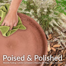 Sunnydaze Gleeful Garden Metal Outdoor Bird Bath - UV-Resistant Finish