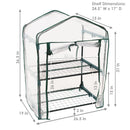 Sunnydaze Portable 2-Tier Mini Greenhouse for Outdoors - Clear