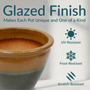Sunnydaze Chalet High-Fired Glazed Ceramic Planter - 14.5"