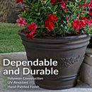 Sunnydaze Laurel Polyresin Outdoor Flowerpot Planter - Rust - 13"