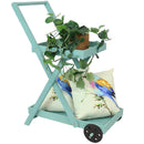 Sunnydaze 2-Tiered Flower Garden Cart - 34” H - Robin Egg Blue