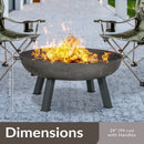 Sunnydaze Rustic Cast Iron Fire Pit Bowl with Stand