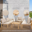 Sunnydaze 4-Piece Wood Patio Furniture Set – L-Shaped Outdoor Sofa Set