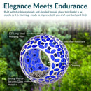 Sunnydaze Round Mosaic Glass Hanging Bird Feeder - 6"