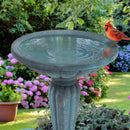 Sunnydaze Grecian Garden Reinforced Concrete Bird Bath - 20.25" H
