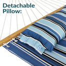 Sunnydaze 2-Person Quilted Fabric Double Hammock with Pillow