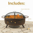 Sunnydaze 42" Large Cosmic Fire Pit with Moon and Stars Design