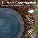 Sunnydaze Façade du Soleil Reinforced Concrete Bird Bath - 26"