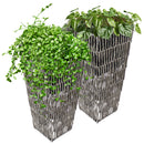Sunnydaze Hyacinth Outdoor Poly-Wicker Planters - Set of 2
