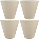 Sunnydaze Walter Ribbed Cone Indoor/Outdoor Planter Pot, Antique White Finish, 16-Inch Diameter