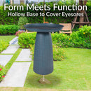 Sunnydaze Gleeful Garden Metal Outdoor Bird Bath - UV-Resistant Finish