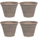 Sunnydaze Franklin Outdoor Flower Pot Planter - Beige - 20-Inch - 4-Pack