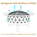 Sunnydaze Bronze Crossweave Wood-Burning Fire Pit with Spark Screen and Poker