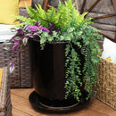 Sunnydaze Set of 2 Glazed Ceramic Planter Saucers