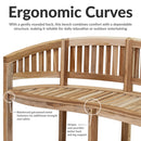 Sunnydaze Outdoor Wooden Teak Banana Bench for Garden or Patio - 59" W