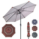 Sunnydaze Striped 9-Foot Aluminum Patio Umbrella with Push Button Tilt & Crank