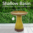 Sunnydaze Glazed Ceramic Outdoor Bird Bath