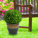 Sunnydaze Round Glazed Ceramic Planter with Drainage