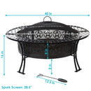 Sunnydaze 40" Large Steel Fire Pit with Spark Screen