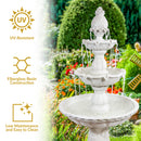 Sunnydaze Welcome 3-Tier Outdoor Water Fountain for Garden - 57"