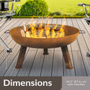Sunnydaze Rustic Cast Iron Fire Pit Bowl with Stand