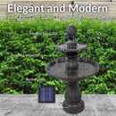 Sunnydaze 2-Tier Solar Outdoor Water Fountain with Battery Backup