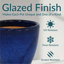 Sunnydaze Resort Glazed Ceramic Planter with Drainage Holes - Set of 2