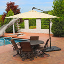Sunnydaze 10' Solar Cantilever Offset Patio Umbrella with Cross Base