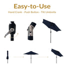 Sunnydaze Aluminum Outdoor Patio Umbrella with Tilt and Crank