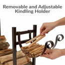 Sunnydaze Outdoor Log Storage Rack with Kindling Holder