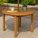 Sunnydaze Meranti Wood Outdoor Dining Table with Teak Oil Finish - 42"