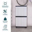 Sunnydaze Plastic Lockable Storage Cabinet with 3 Adjustable Shelves
