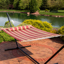 Sunnydaze 2-Person Quilted Fabric Double Hammock with Pillow