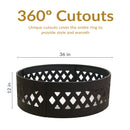 Sunnydaze 36" Heavy-Duty Metal Campfire Ring