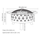 Sunnydaze Crossweave Wood-Burning Fire Pit with Spark Screen and Poker