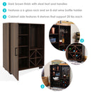 Sunnydaze Lavina Wine Bar Cabinet with Glass Rack and Bottle Storage Shelves