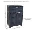 Sunnydaze Plastic Garage Storage Cabinet with Adjustable Shelf - 34.5"