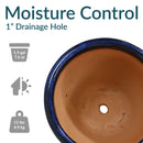 Sunnydaze Chalet Glazed Ceramic Planter with Drainage Holes - Set of 2