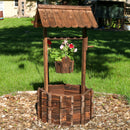 Sunnydaze Wooden Garden Wishing Well Planter Cover for Outside - 45" H