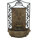 Sunnydaze French Lily Solar Outdoor Wall Fountain, Includes Solar Pump and Panel