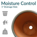 Sunnydaze Resort Glazed Ceramic Planter with Drainage Holes - Set of 2