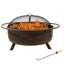 Sunnydaze 42" Large Cosmic Fire Pit with Moon and Stars Design