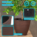 Sunnydaze Polyresin Ribbed Outdoor Plant Pot - Rust
